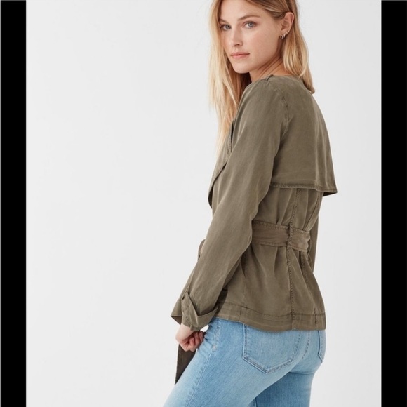 Splendid Wilder Tencel Jacket NEW Asymmetrical Button Front Army Green  Size L - Picture 1 of 16
